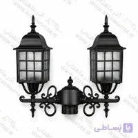 چراغ کلاسیک ویلایی دوشاخه رزکوچک مدل مشبک بزرگ کد AM148