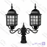 چراغ کلاسیک ویلایی دوشاخه سناتور مدل مشبک بزرگ کد AM149
