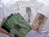تیشرت نخ پنبه نگین دار طرح گیسو