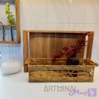 سبد حصیری | رافیا نواری | مدل مستطیل