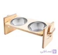 ظرف آب و غذای مدل چوبی برند Nina pet نینا پت سایز 4