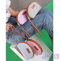 کیف آرایشی نیم دایره راه راه