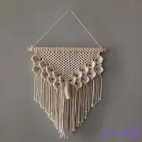 دیوارکوب مکرومه شیری مدل پایپون