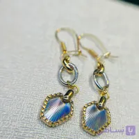 گوشواره طلا 18 عیار مربعی تراش وزن 2.120 گرم اجرت ساخت ۹ درصد کد GD01 000275
