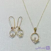 نیم ست طلا 18 عیار قطره وزن 2.790 گرم اجرت ساخت ۹ درصد کد GD01 000092