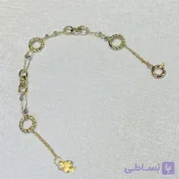 دستبند طلا 18 عیار زنجیری مینیمال تیفانی وزن 2.500 گرم اجرت ساخت ۱۲ درصد کد GD01 000273