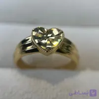 انگشتر طلا 18 عیار آینه ای قلب تراش وزن 1.540 گرم اجرت ساخت ۱۰ درصد کد GD01 000290