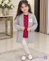 بلوز بافت تونیکی دخترانه طرح زیر و رو (سایز حدودی 45 50 55)
