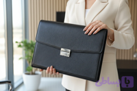 کیف وکالتی( فولدر ) چرم اداری کلاسوری قفل رمزدار چرم گاوی روکو مشکی