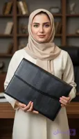 کیف وکالتی( فولدر )چرم طبیعی اداری کلاسوری طرح لزارد مشکی