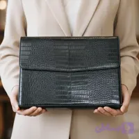 کیف وکالتی( فولدر )چرم طبیعی اداری کلاسوری طرح روکو مشکی (کد 7A3IA)