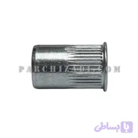 مهره پرچی استیل گرد سر خزینه (بدون لبه) ته بسته سایز M8