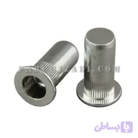 مهره پرچی استیل گرد سر فلنجی (لبه دار) ته بسته سایز M6