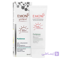 ضد آفتاب فلوئید رنگی امونی پیورینس SPF50 مناسب پوست چرب و مستعد آکنه