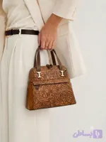 کیف دستی و دوشی زنانه چرمی مدل مانلی(حکاکی شده)-چرم گابای