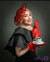 کلاه مخمل فلورا با گل دست ساز رُز مخملی