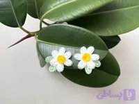 گیره‌سر بابونه دوتایی|جنس مخمل|برجسته و مینیمال