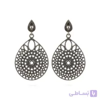 گوشواره نقره دست‌ساز طرح آویز اشکی توری وارداتی تک نسخه مخصوص خاص پسندان