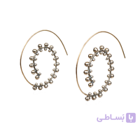 گوشواره نقره دست‌ساز حلقه‌ای با جزئیات گوی‌ برجسته وارداتی تک نسخه مخصوص خاص پسندان