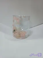 لیوان دوجداره پیرکس گلدار مخصوص نو شیدنی