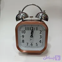ساعت رومیزی فلزی زنگ و چراغ دار دارای رنگ بندی
