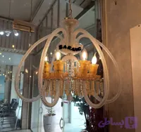 لوستر کریستالی باکارا مدل سبدی دو رنگ