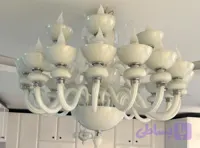 لوستر مورانو گوی دار سفید گرید A