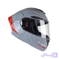 کلاه کاسکت فک متحرک فابریک FABRIC - مدل F22 طوسی قرمز