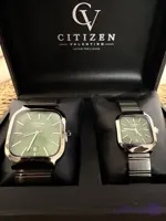 ساعت مچی مردانه/ زنانه سیتیزن (Citizen) ولنتینو کلاسیک مستطیلی .اورجینال. ست برای عروس و داماد و پارتنر شما