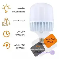 لامپ حبابی ۶۵ وات مهتابی_کم مصرف
