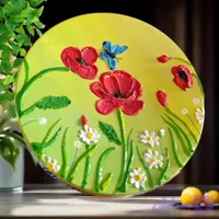 دیوارکوب برجسته سفالی گل شقایق