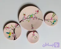 ست چهارتیکه دیوارکوب سفالی طرح پرنده