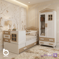 سرویس کمد و تخت دو منظوره نوزادی و نوجوانی بامبینو مدل B023