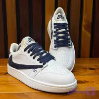 کتونی نایک ایر جردن تراویس اسکات گوچی سفید سرمه ای ( Nike Travis Scott Gucci)