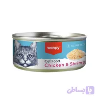 کنسرو گربه ونپی با طعم مرغ و میگو (۹۵ گرم) | انگلیسی نویس