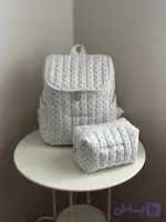 ست کوله و باکس پوشک خالخالی