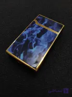 فندک گازی برند لایتر(Lighter) دو شعله طرح آتش آبی