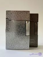 فندک گازی برند لایتر(Lighter) پیر کاردین (Pierre Cardin) مدل کلاسیک بافت‌دار - سیلور و دودی