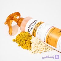 اسپری لایه بردار و روشن کننده دکتر ملاکسین حجم ۲۰۰ میلی لیتر با کوجیک اسید و زردچوبه