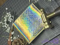 کیف پول جیبی چرمی بدنه خارجی چرم مار (سایز متوسط)