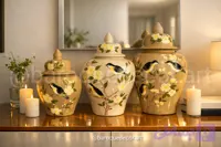 جینجرجار دکوری با نقش پرنده و شکوفه