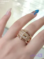 نگشتر مارک ژوپینگ جواهری نگین مخراجی ضد حساسیت و رنگ ثابت نمادار کد 5157803843