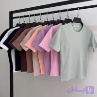 کراپ تیشرت زنانه کبریتی فانریپ پنبه ملانژ مدل برش عصایی