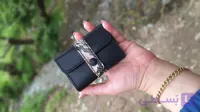 جاکارتی آکاردئونی مردانه چرم طبیعی مدل درب دار