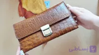 کیف طلا،  آلبوم چک ۳ لت چرم طبیعی مدل رسمی و کلاسیک