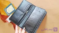 کیف پول کتی مردانه ۳ لت چرم طبیعی طرح رسمی و فوق جادار