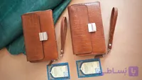 کیف طلا،  آلبوم چک مردانه چرم طبیعی مدل دورزیپ درب دار رسمی