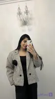 کت زنانه یقه انگلیسی پارچه شانل