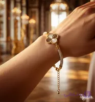 دستبند سوارسکی با پلاک ونکلیف استیل (کد ۴۲)