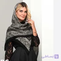روسری نخی سیا اسکارف قواره 125 برند hps